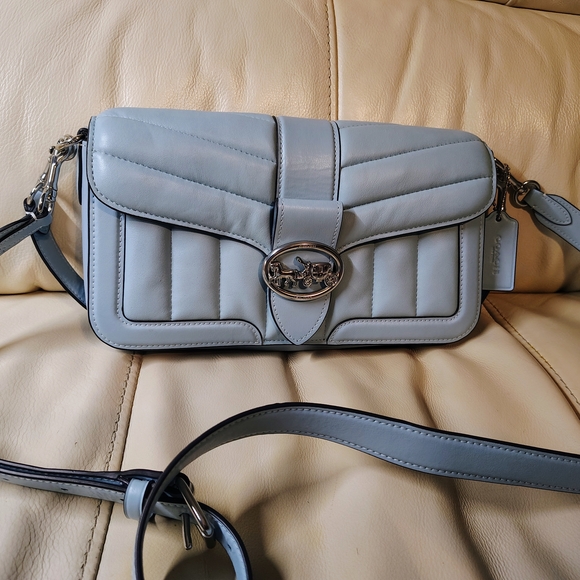 Coach Tabby Elegant Blue Leather Shoulder Bag - Picture 1 of 3